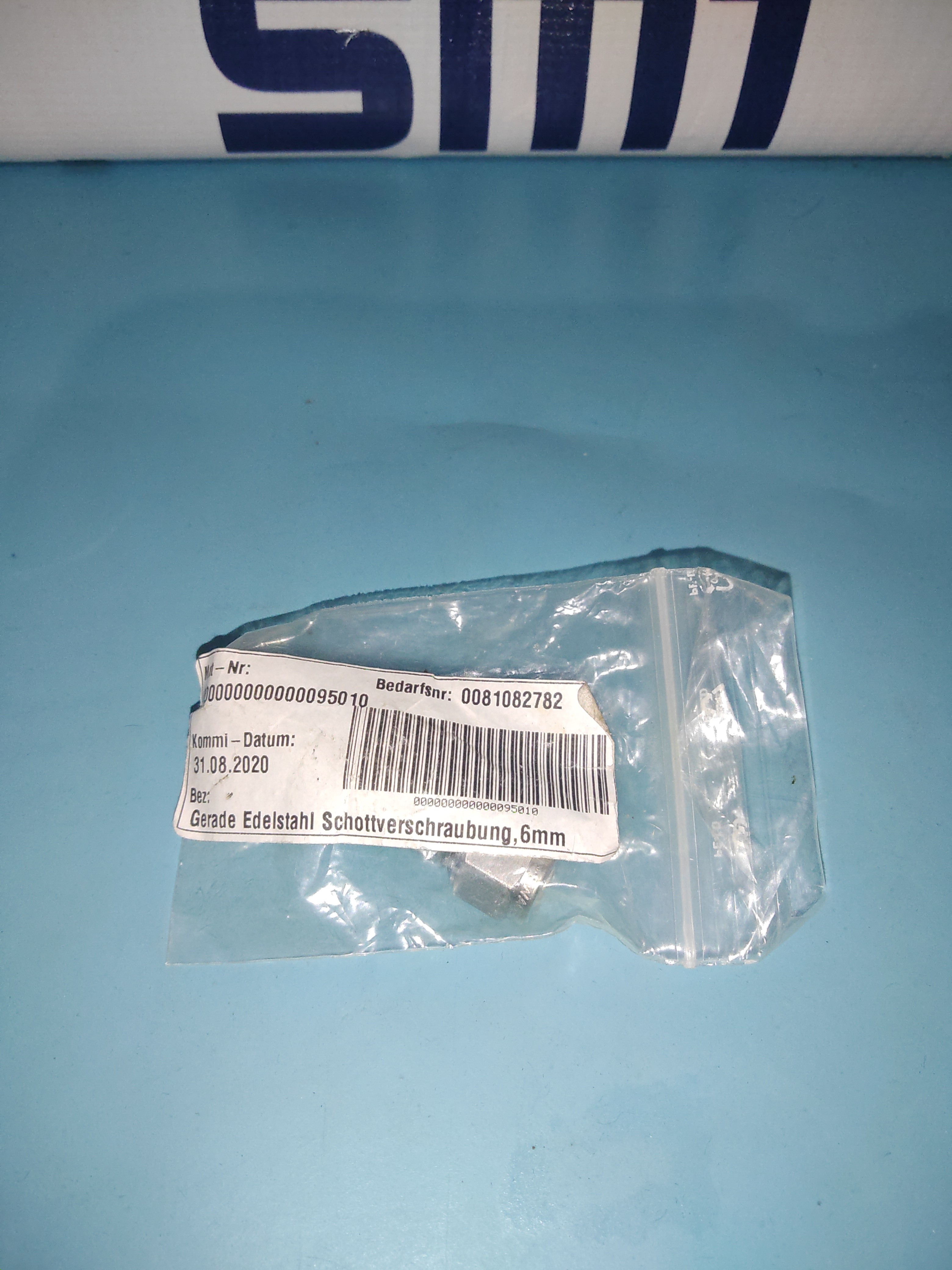 ERSA Wave Solder Machine Straight Stainless Steel Bulkhead Fitting , 6mm #95010