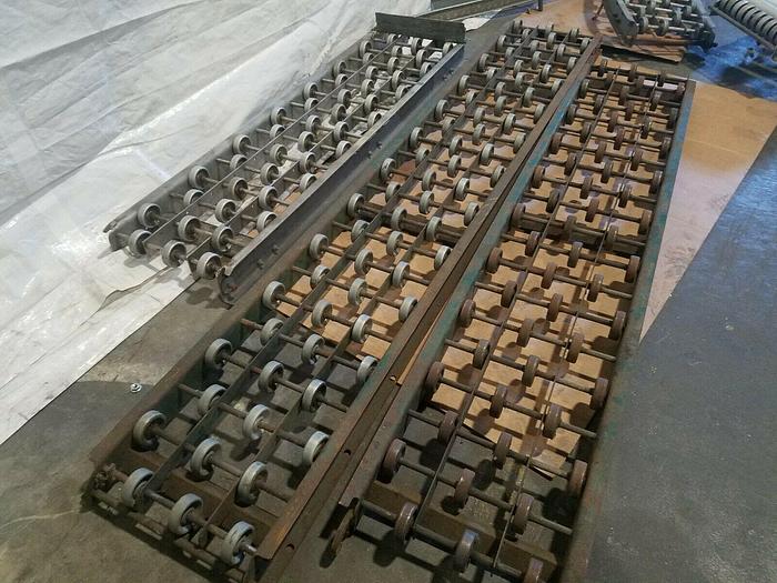 Used 60 FT Gravity Roller Conveyor Tracking One Lot One Price 6 Straight & 2 Curved
