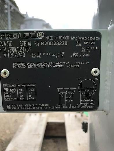 2020 Prolec and Central Moloney Pole Mount Transformers - 25, 50 & 100 KVA