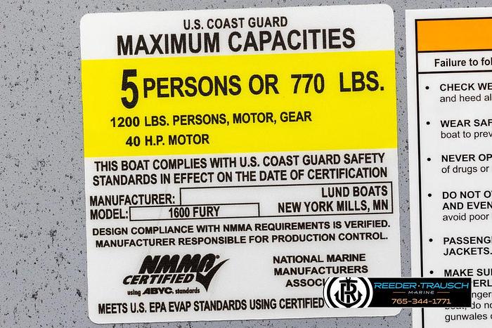 2025 Lund 1600 Fury Tiller