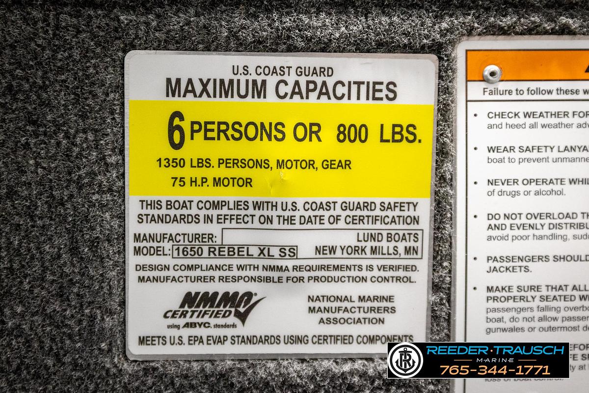 Used 2025 Lund 1650 Rebel XL SS