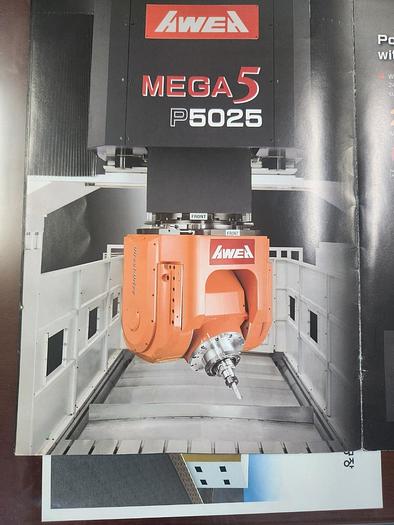 Used AWEA MEGA 5 P5025 CNC 5-Axis Bridge Type Machining Center