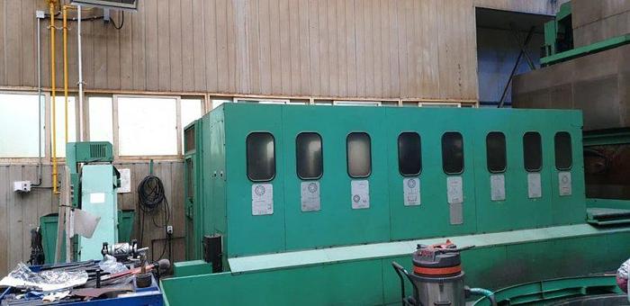 Used Hankook VTC 5060Y CNC Double Column Vertical Boring & Turning Machine with Y-Axis Traveling Table, Live Spindle, C-Axis