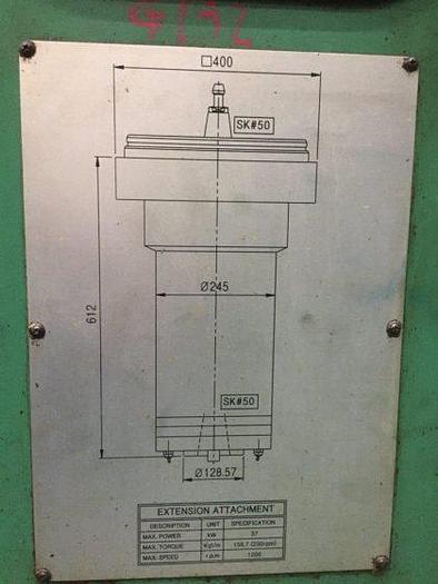 Used Hankook VTC 5060Y CNC Double Column Vertical Boring & Turning Machine with Y-Axis Traveling Table, Live Spindle, C-Axis