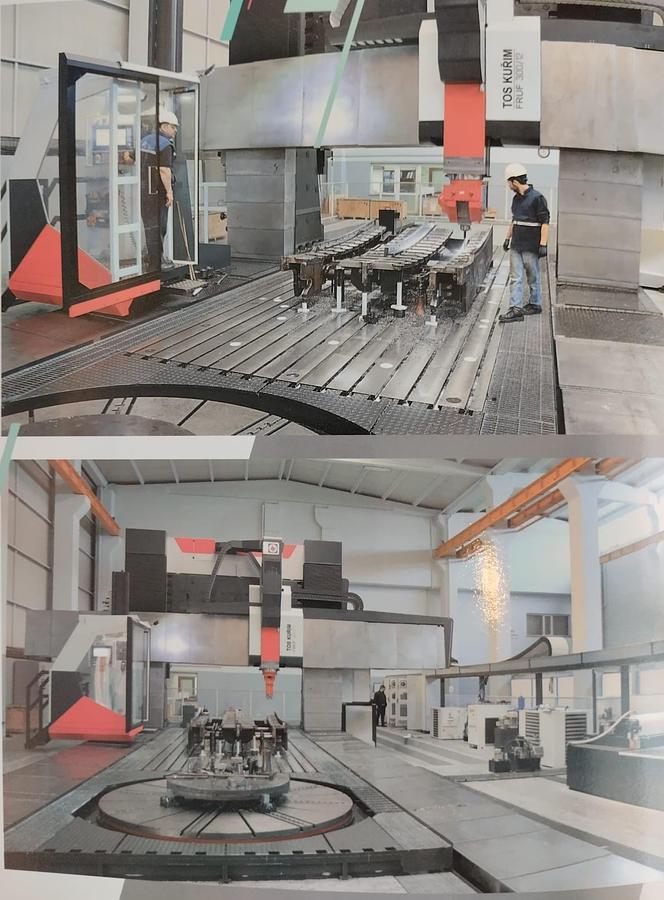 Used TOS KURIM FRUF 300/12 CNC Gantry Type Milling Machine with 3000mm Diameter VTL Rotary Table and 2-Axis Sweeping Head