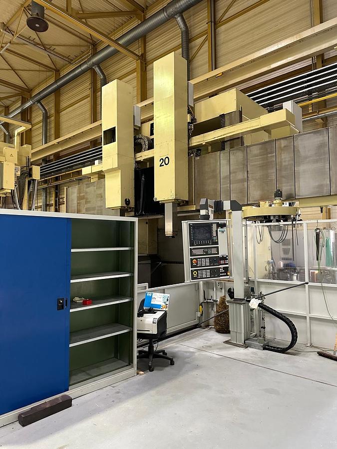 Refurbished Schiess 40 DZ CNC Double Ram Vertical Boring & Milling Machine with Live Spindle & Table C-Axis