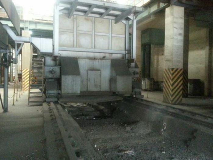 Used Inteco 150 Ton Ladle Furnace with Moving Rail Car, Dust Collection, Auto Input system