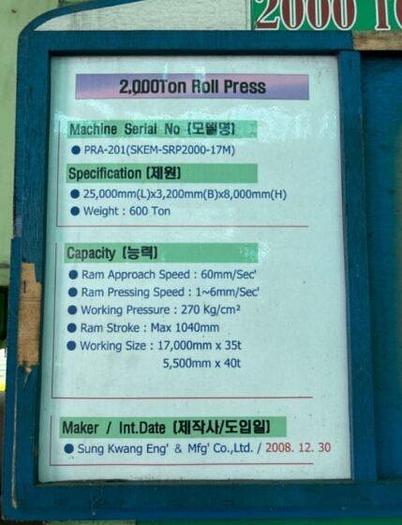 Used SKEM SRP 2000 – 17M 2000 TON CNC HEAVY DUTY ROLL BENDING PRESS