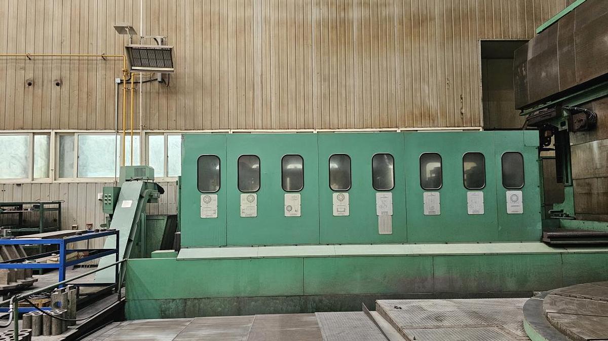 Used Hankook VTC 5060Y CNC Double Column Vertical Boring & Turning Machine with Y-Axis Traveling Table, Live Spindle, C-Axis