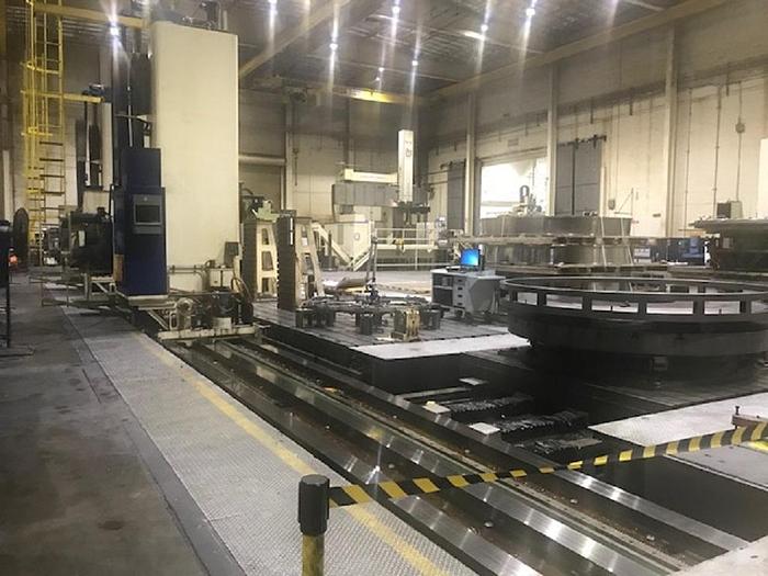 Refurbished Giddings & Lewis 70-H6-UF CNC Floor Type Horizontal Boring Machine with 2 Machines on Shared X Axis Bed