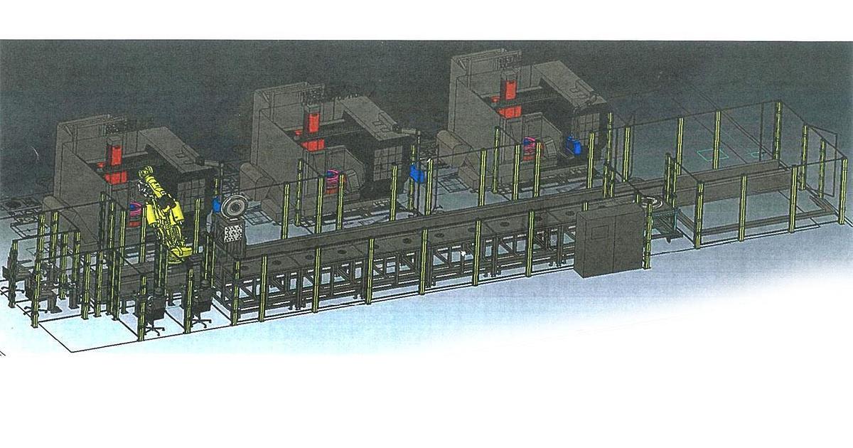 Used 3x Breten 5-Axis Machining Centers with Fanuc Robot Loader 
