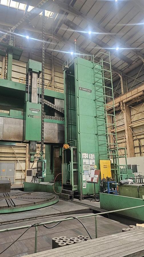 Used Hankook VTC 5060Y CNC Double Column Vertical Boring & Turning Machine with Y-Axis Traveling Table, Live Spindle, C-Axis