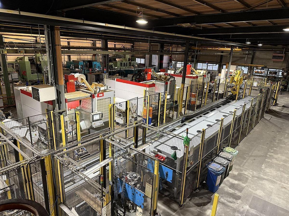 Used 3x Breten 5-Axis Machining Centers with Fanuc Robot Loader 