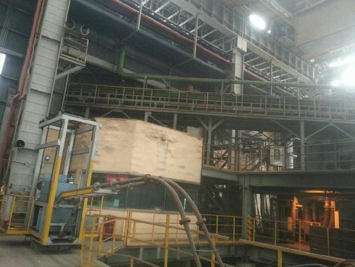 Used Inteco 150 Ton Ladle Furnace with Moving Rail Car, Dust Collection, Auto Input system