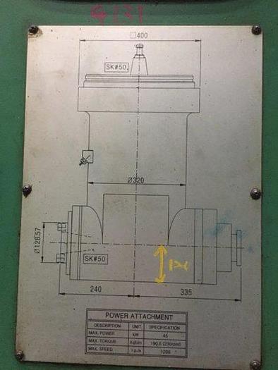 Used Hankook VTC 5060Y CNC Double Column Vertical Boring & Turning Machine with Y-Axis Traveling Table, Live Spindle, C-Axis