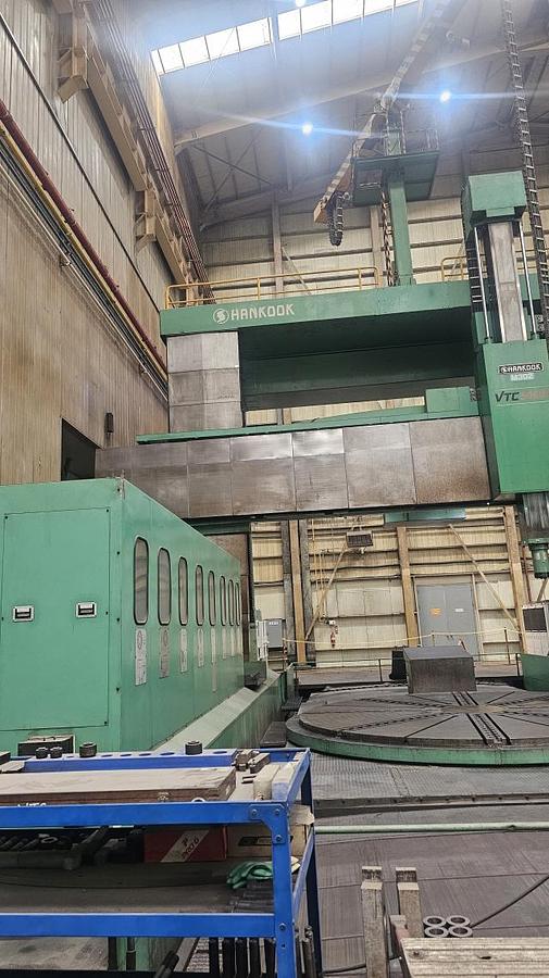 Used Hankook VTC 5060Y CNC Double Column Vertical Boring & Turning Machine with Y-Axis Traveling Table, Live Spindle, C-Axis
