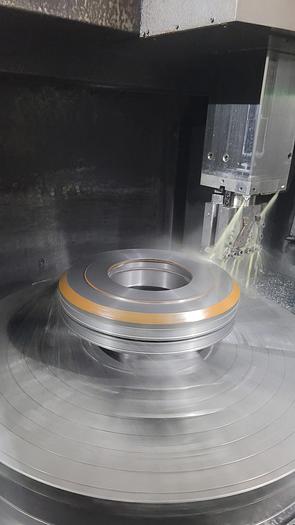 Used Hankook VTC 125E CNC Vertical Boring Machine with Live Spindle