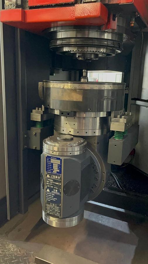 Used AWEA HTP-5025 YZF CNC Double Column Machining Center with Auto Universal Head (A & C Axis Auto 5 Degrees Indexing