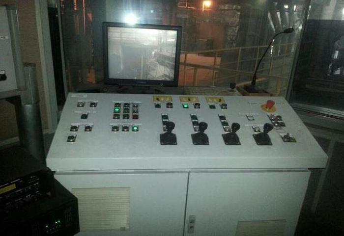 Used Inteco 150 Ton Ladle Furnace with Moving Rail Car, Dust Collection, Auto Input system