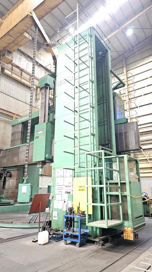 Used Hankook VTC 5060Y CNC Double Column Vertical Boring & Turning Machine with Y-Axis Traveling Table, Live Spindle, C-Axis
