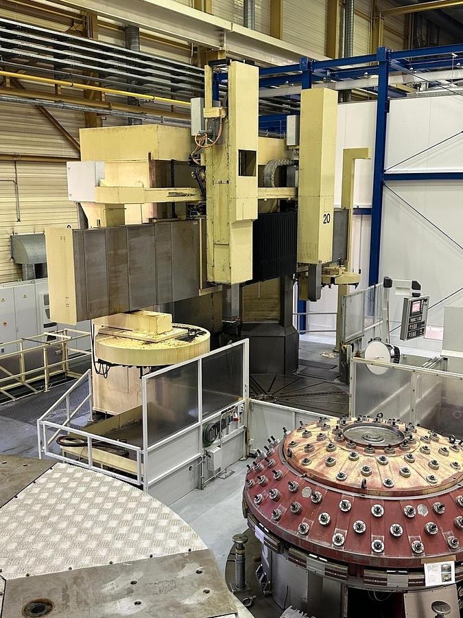 Refurbished Schiess 40 DZ CNC Double Ram Vertical Boring & Milling Machine with Live Spindle & Table C-Axis