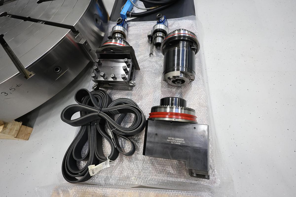 Used Pietro Carnaghi AC 20 TM-1800 Single Column CNC Vertical Boring & Milling Machine with Live Spindle Table C-Axis & 2 Pallet Changer