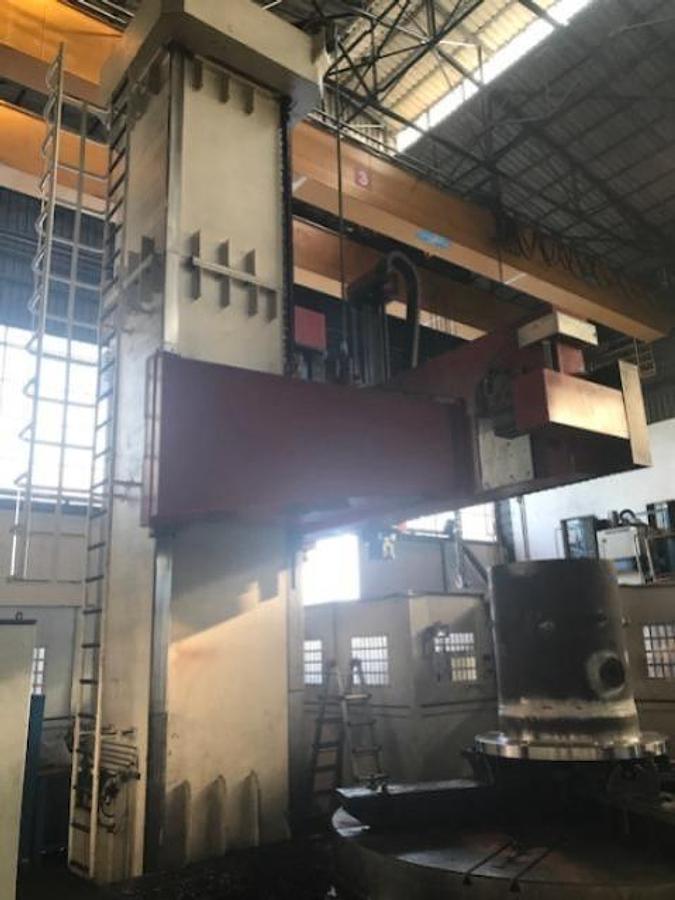 Used CAMU – AEPI 10MT CNC SINGLE COLUMN VERTICAL TURNING & BORING MACHINE with Y-AXIS MOVABLE COLUMN (2) RAMS with Live Spindle & Table C Axis
