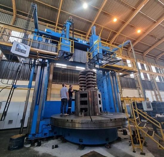 Refurbished ACME Double Ram CNC Vertical Boring & Milling Machine with Live Spindle & Table C-Axis
