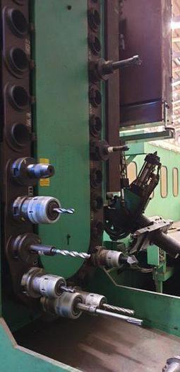 Used Hankook VTC 5060Y CNC Double Column Vertical Boring & Turning Machine with Y-Axis Traveling Table, Live Spindle, C-Axis