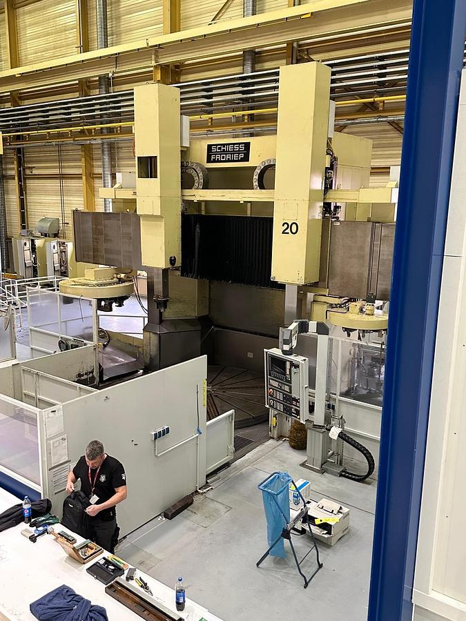 Refurbished Schiess 40 DZ CNC Double Ram Vertical Boring & Milling Machine with Live Spindle & Table C-Axis