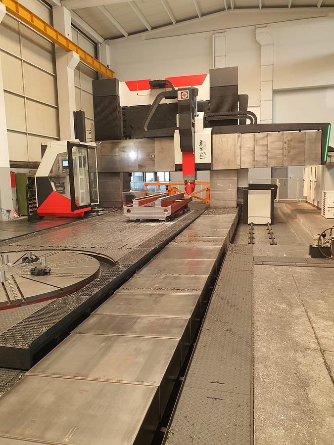 Used Tos Kurim FRUF 300/12 CNC Gantry Typer Milling Machine with VTL Style Rotary Table