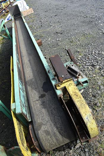 Used 22ft long flat belt trough conveyer, 14” wide belt conveyor