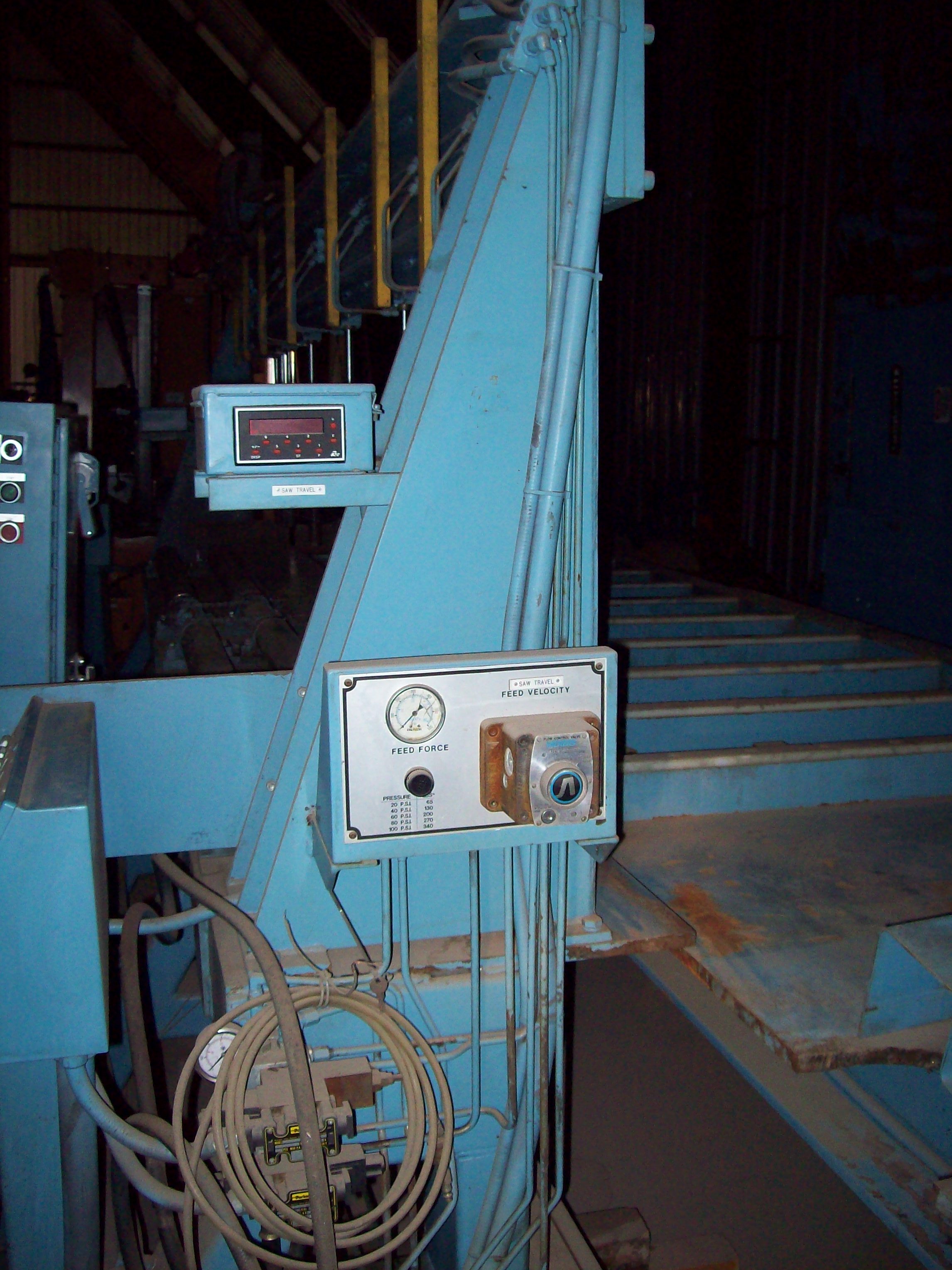 Used 24"  x 144" Tannewitz Model 60-24MH Vertical Band Type Plate Saw; Mfg. 1995