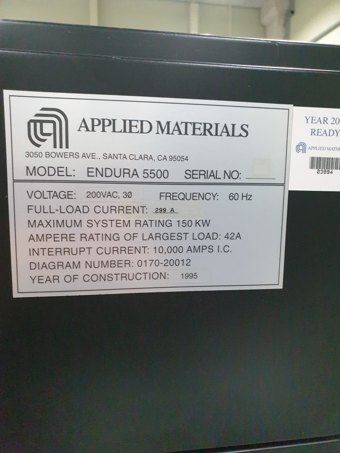 Used 1995 AMAT Endura 5500