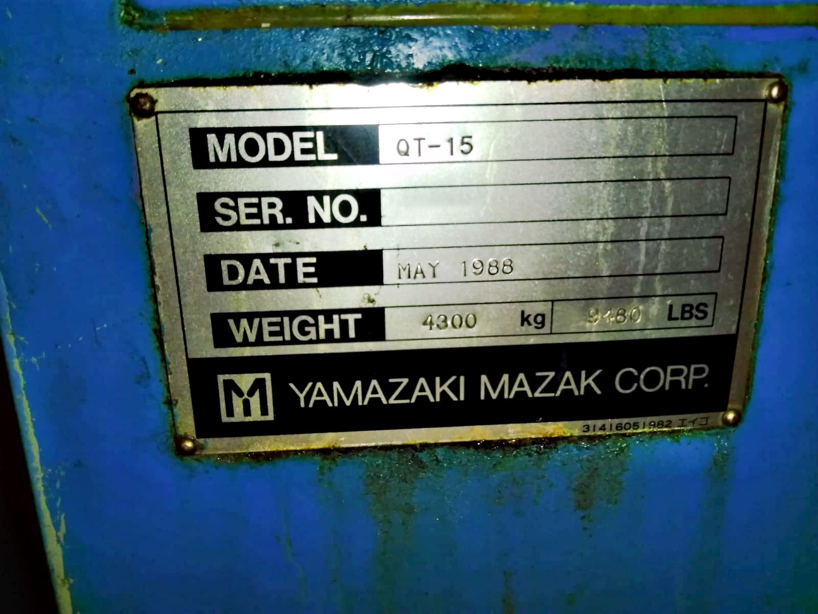 Used Mazak quick turn 15 - 1988