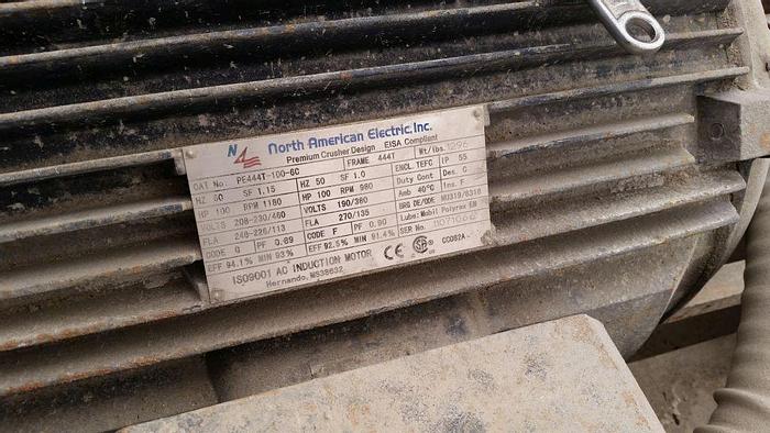 Used Mill, Ball, 7' x 5 1/2', 100 HP, Skid Mounted, Steel Liners #C740611