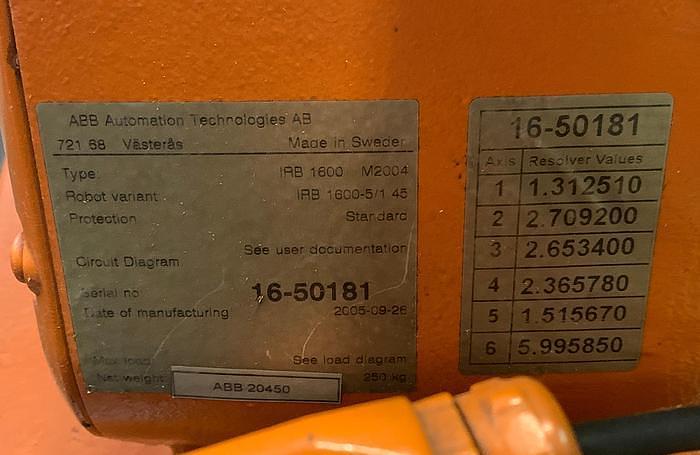 Used ABB IRB 1600-5/1.45 DUAL ARM ROBOTIC CELL WITH ABB TYPE MTC 750 POSITIONER AND IRC5 CONTROLLERS