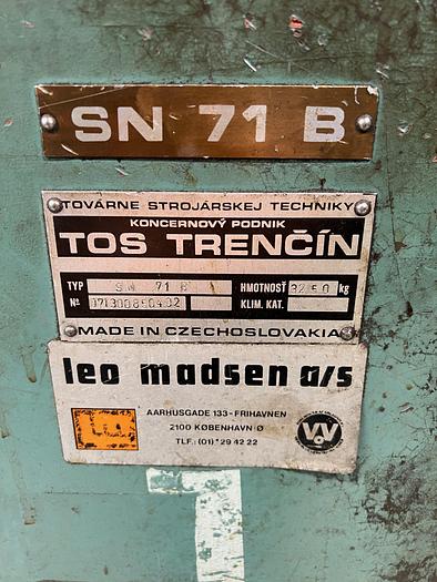 Used BRUGT DREJEBÆNK FABRIKAT TOS, MODEL SN71B