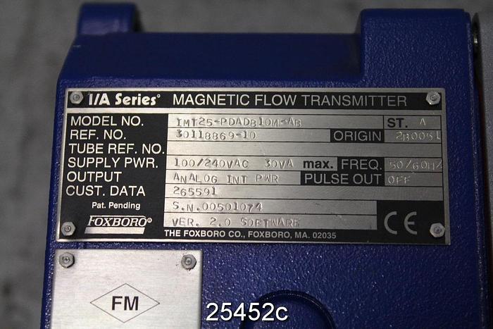 Used Foxboro IMT25 Foxboro I/A Series Transmitter, Model Number Imt25-Pdadb10M-Ab, Sta, Origin 2B0051, Supply Power 100 To 240 Vac, 50/60 Hz, Software Version 2.0 Nema 4X Enclosure #25452