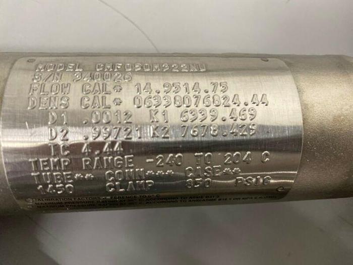 Used Micro Motion 3/4" CMF050M322NU Mass Flow Sensor