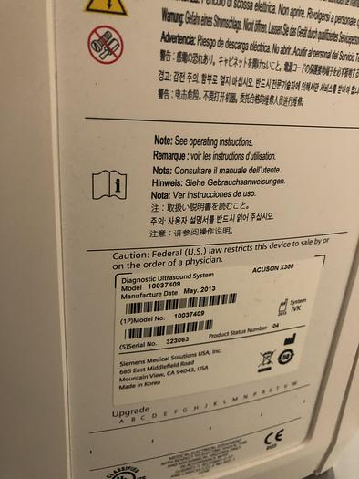 Used 2013 SIEMENS Siemens Acuson X300