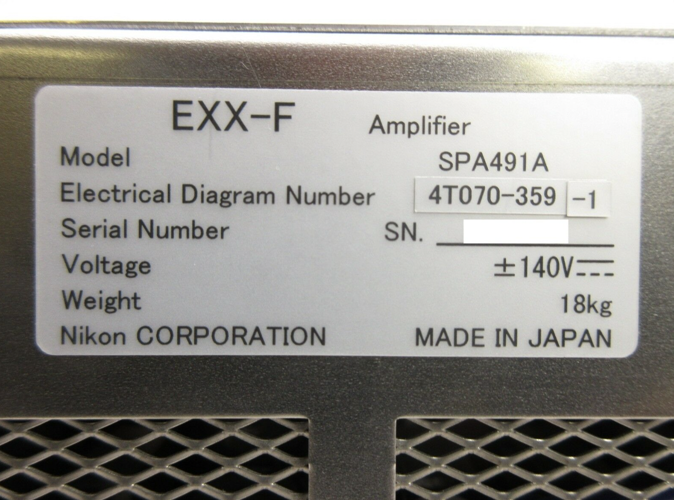 Used Nikon 4T070-359-1 EXX-F Amplifier SPA491A NSR-S620D ArF Immersion Used Working