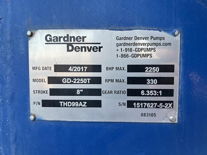 Used Gardner Denver 2250T Triplex Frac Pump