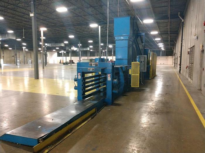 Used HARRIS SELCO MODEL HLO-128AT50 OPEN END HORIZONTAL AUTO-TIE BALER W/ CONVEYOR