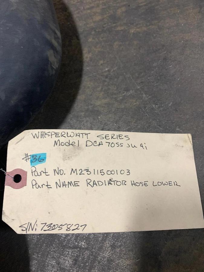 Used Used Multiquip MQ Power DCA70SSJU4i Lower Radiator Hose | P/N: M2311500103