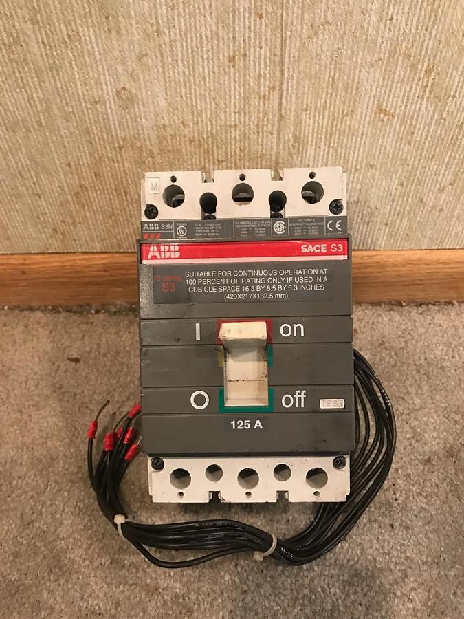 Used 125 Amp ABB Sace S3 Circuit Breaker