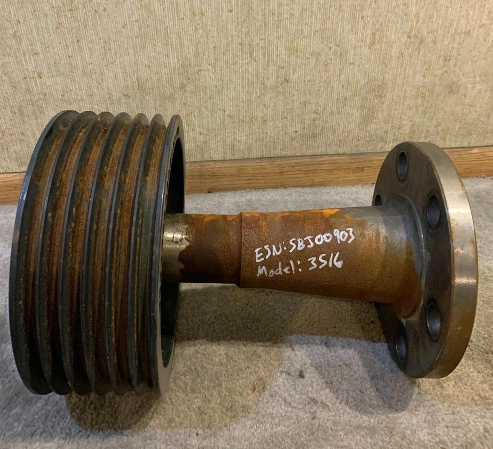 Used Genuine OEM CAT Caterpillar Shaft 129-2288 and Browning 6R5V109 V Belt Pulley