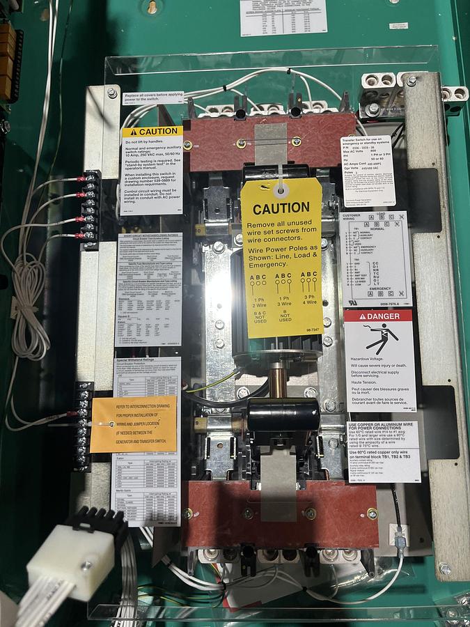 New 400 Amp 480 VAC Cummins OTPCC Spec. A Automatic Transfer Switch - S/N: C20M743814
