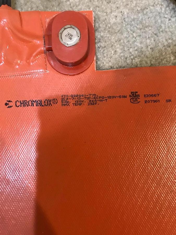 Used 50 Watt Battery Heater Cummins Onan | P/N: A047T975 Chromoalox Silicon Pad