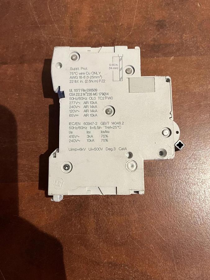 New 3 Amp Schneider Electric Multi9 C60SP UL1077 Circuit Breaker - P/N: M9F22103